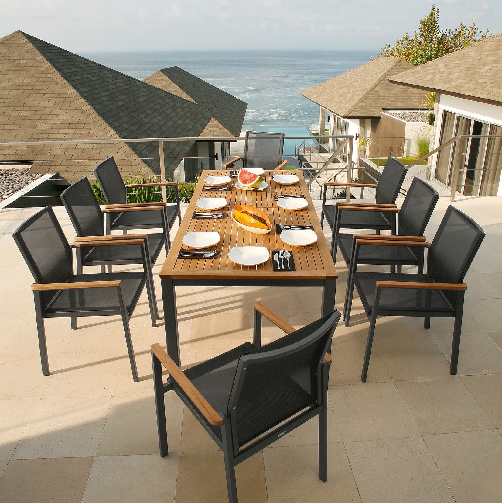 Barlow Tyrie Aura Aluminum Stacking Dining Armchair