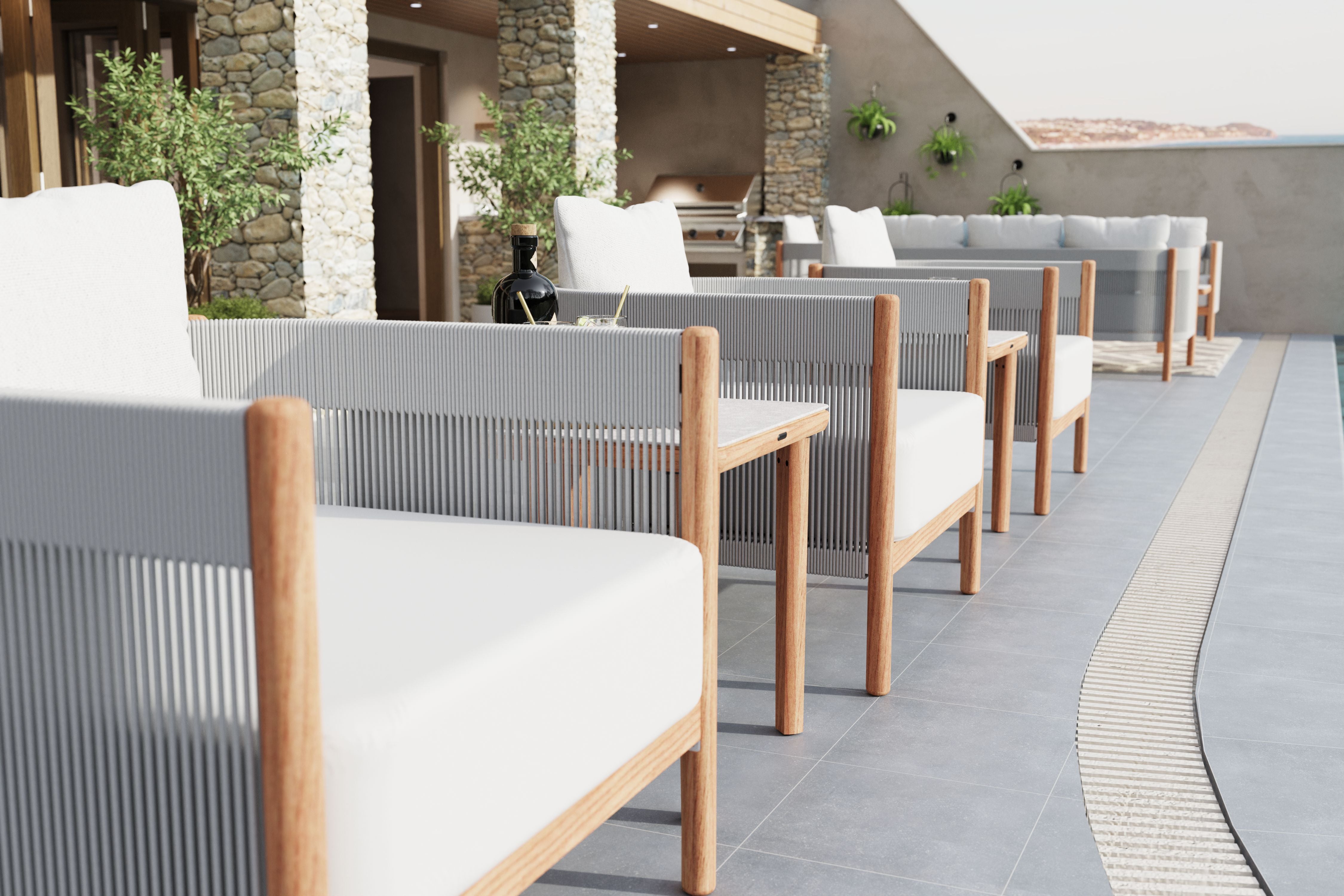 Barlow Tyrie Cocoon Chalk Teak Deep Seating Armchair