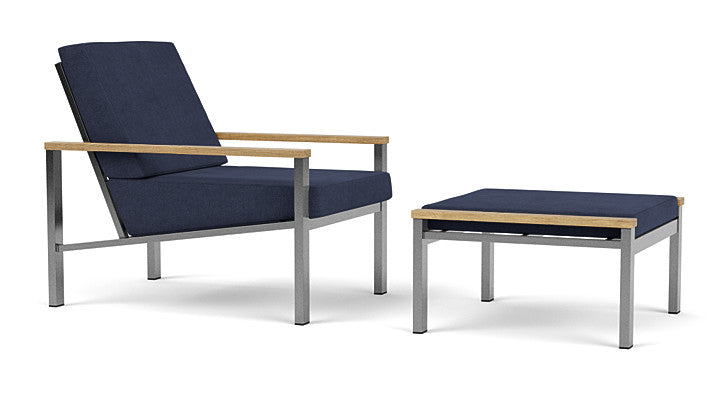 Barlow Tyrie Equinox Stainless Steel and Teak Deep Seating Armchair