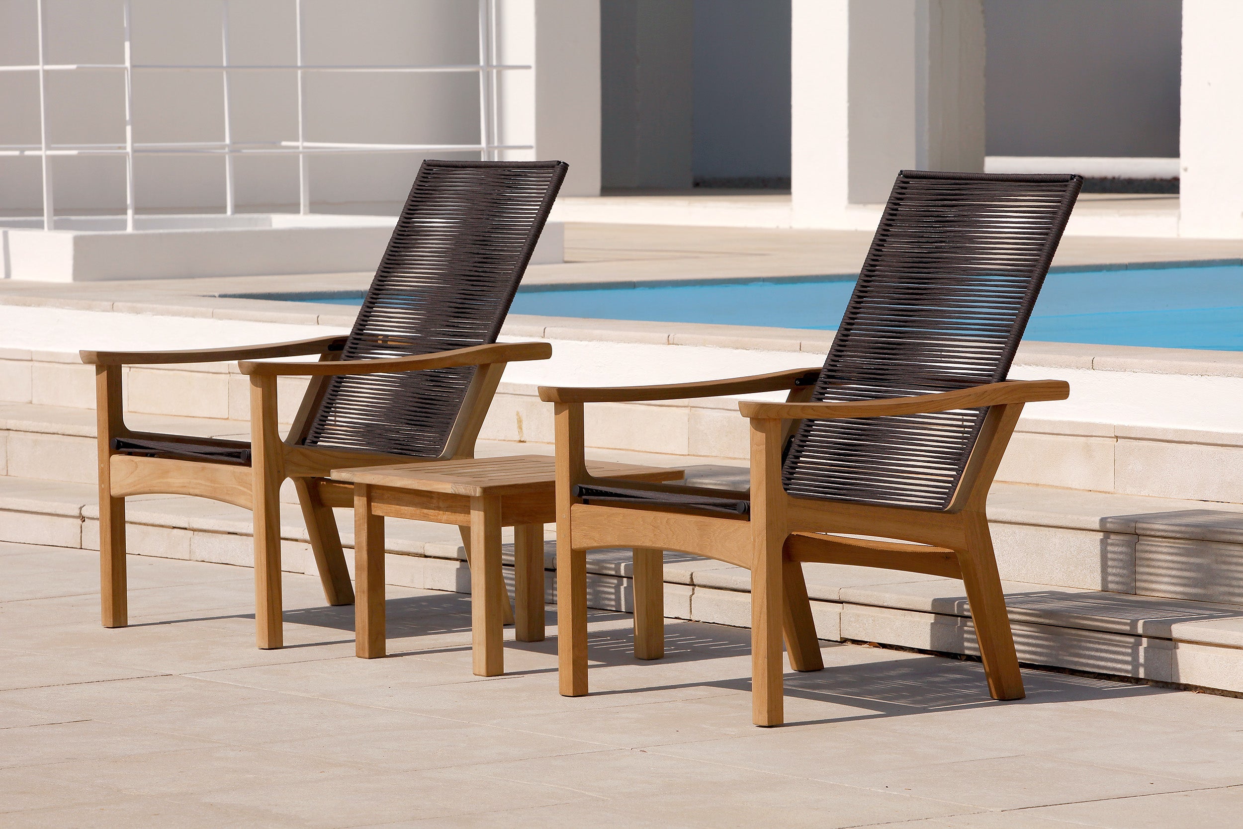 Barlow Tyrie Monterey Teak and Cord Deep Seating Reclining Armchair