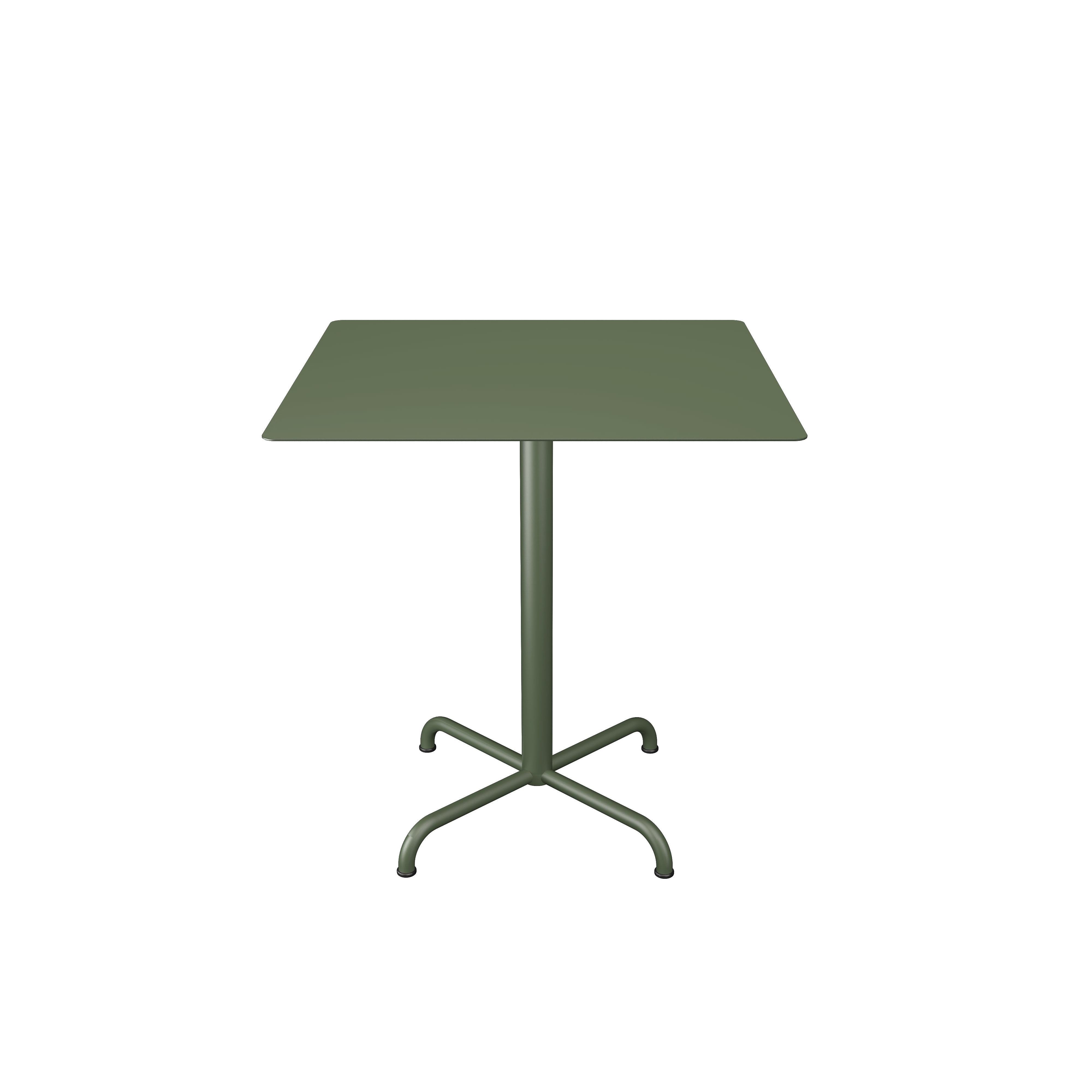Pico 27.6" Square Cafe Table with 4 Star Base (olive green)