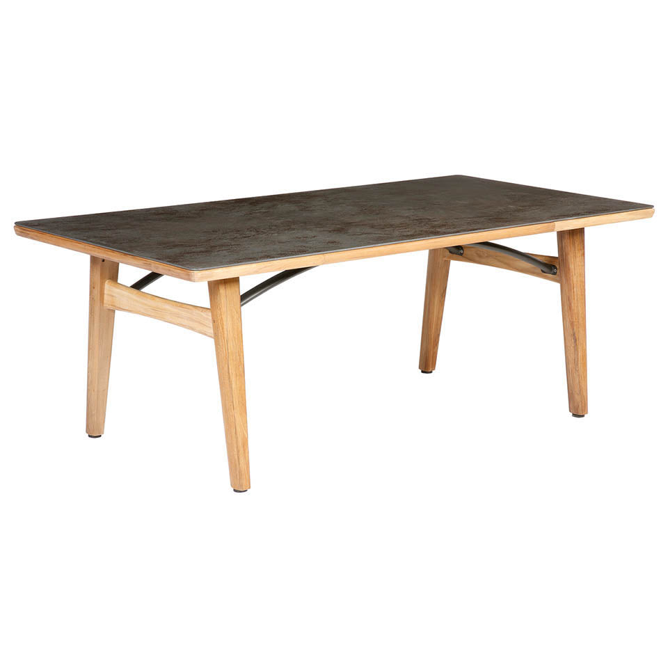 Barlow Tyrie Monterey Teak and Ceramic 79" Rectangle Top Dining Table