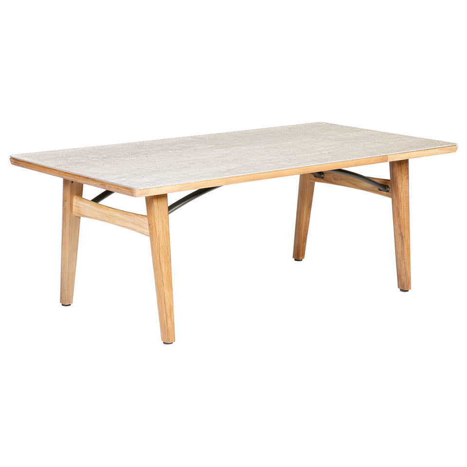 Barlow Tyrie Monterey Teak and Ceramic 79" Rectangle Top Dining Table