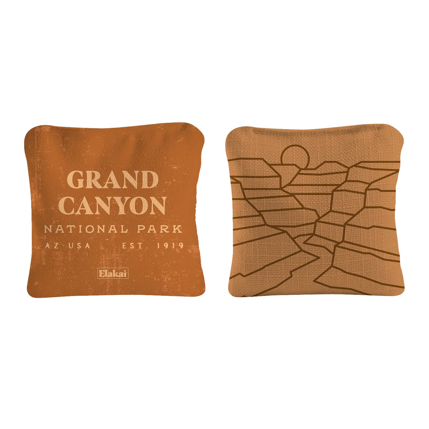 Elakai National Parks Travel Dual-Sided 4"x4" Cornhole Bags