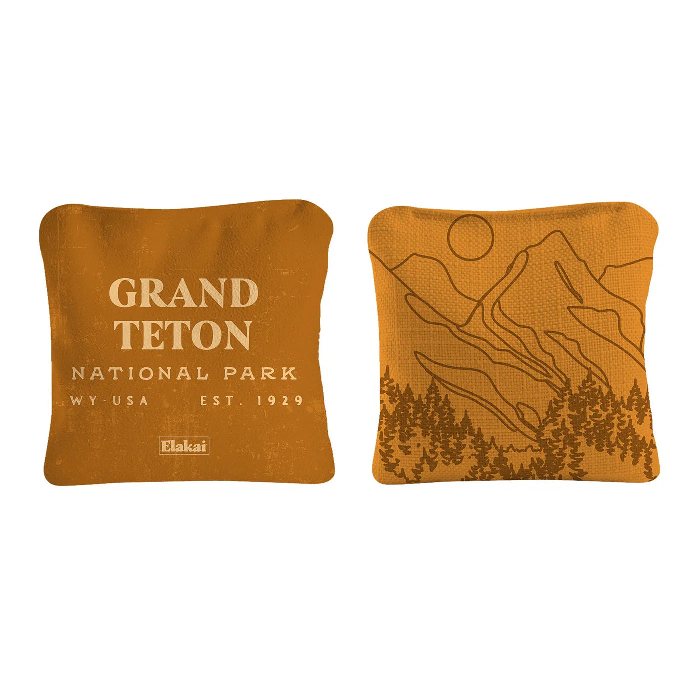 Elakai National Parks Travel Dual-Sided 4"x4" Cornhole Bags