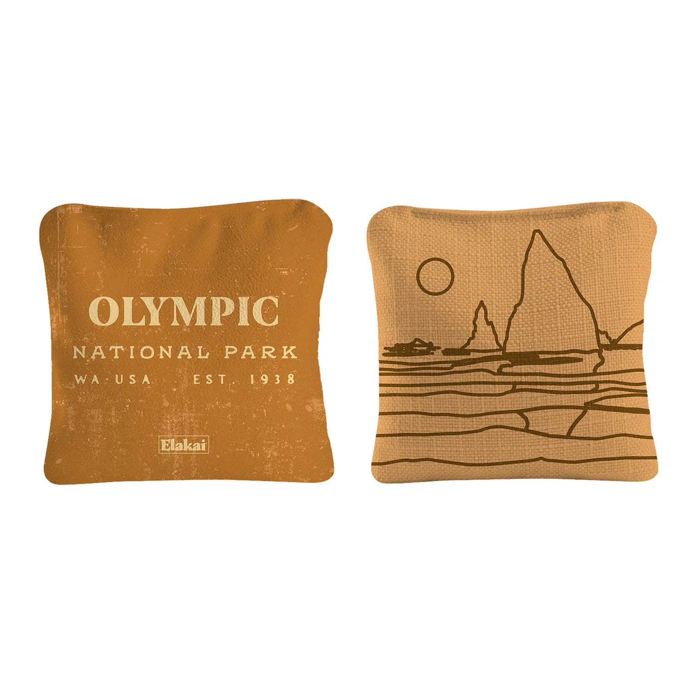 Elakai National Parks Travel Dual-Sided 4"x4" Cornhole Bags