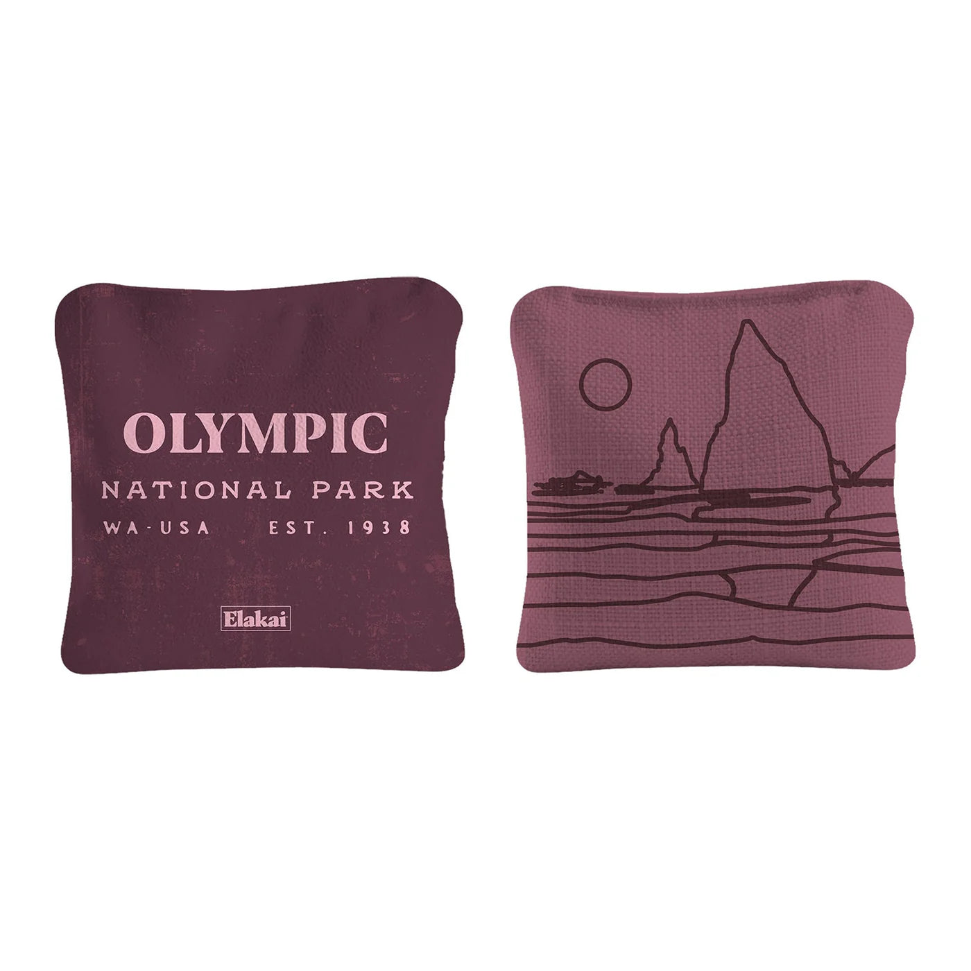 Elakai National Parks Travel Dual-Sided 4"x4" Cornhole Bags