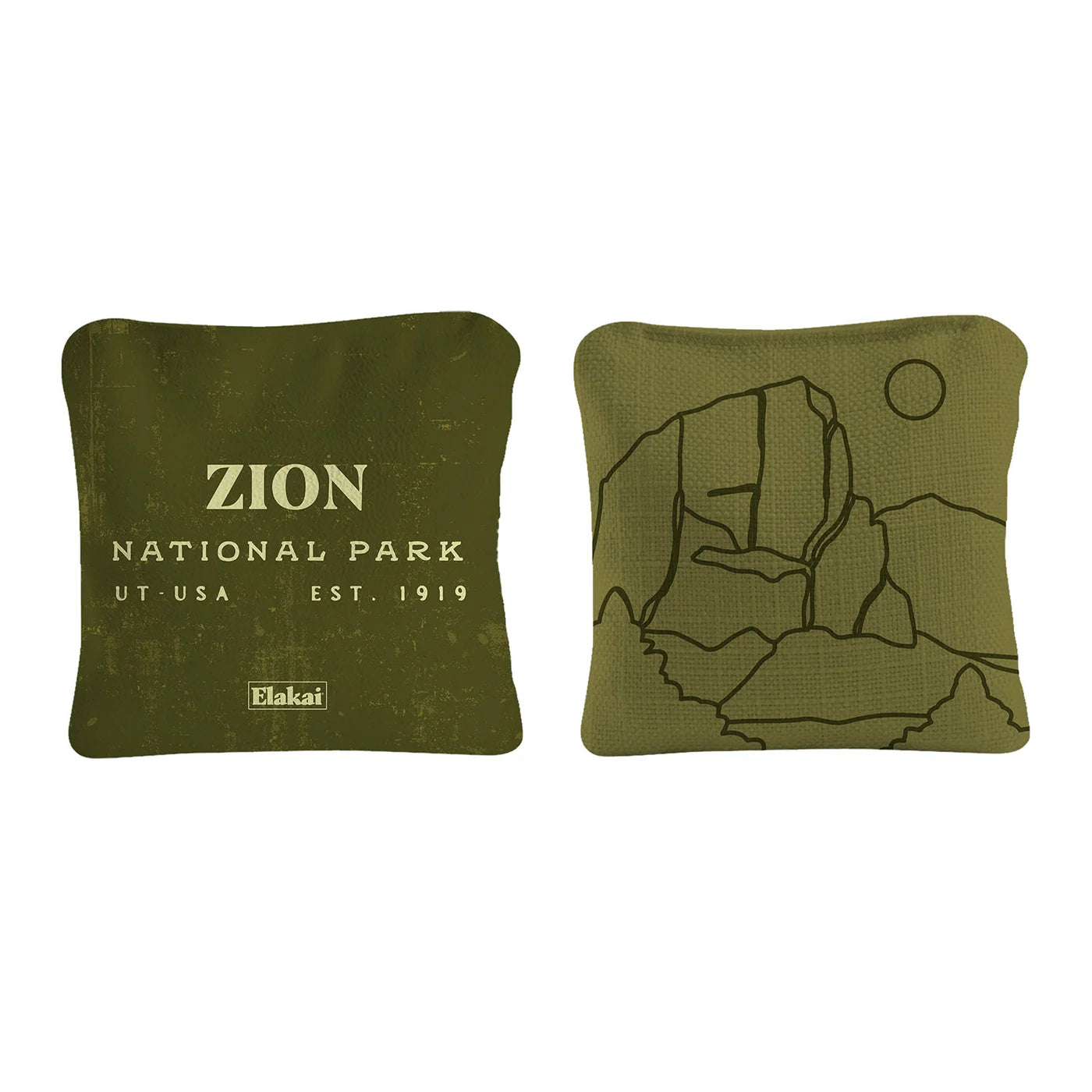 Elakai National Parks Travel Dual-Sided 4"x4" Cornhole Bags