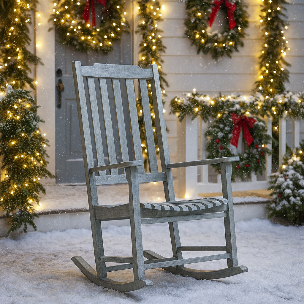 Americana Resort Rocker - Weathered Grey Distressed (Premium Finish)