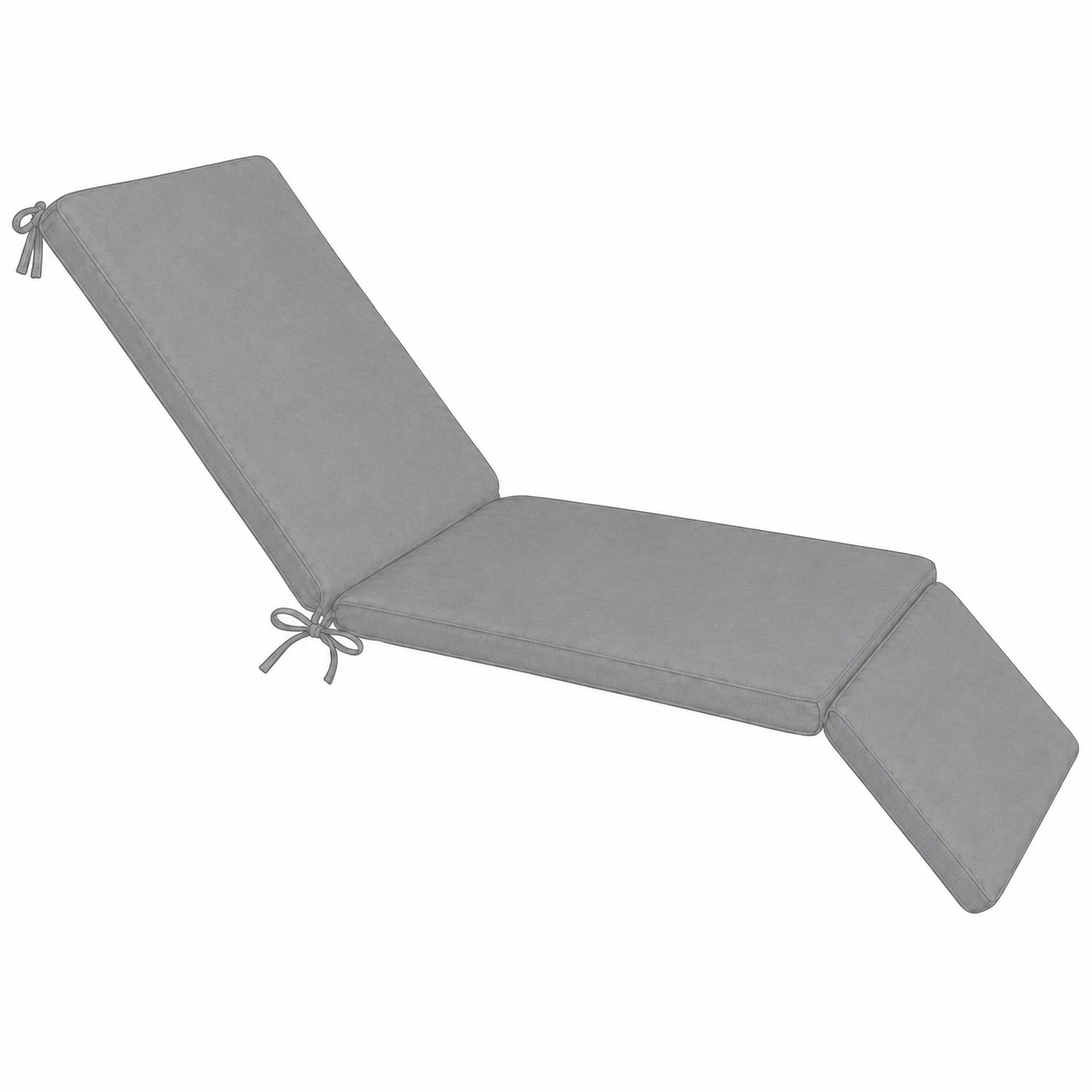 Gray chaise lounge cushion on a white background