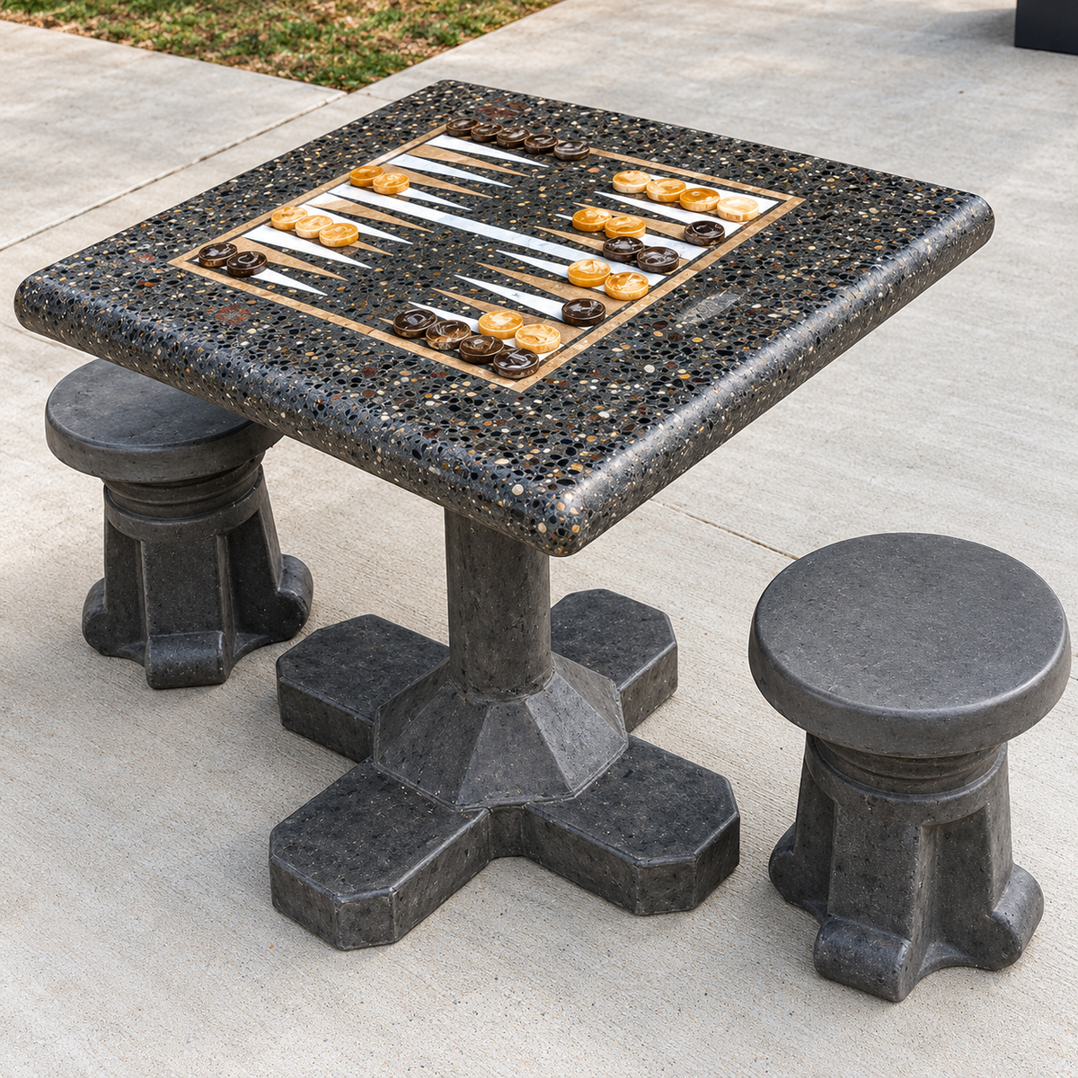 Stone Age Backgammon Table - Freestanding