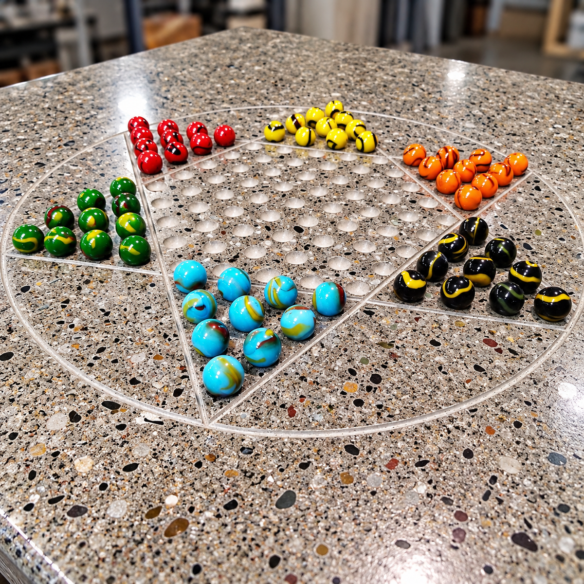 Stone Age Chinese Checkers Table