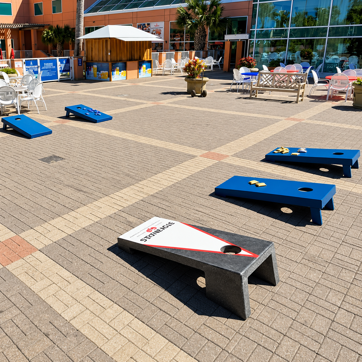 Stone Age Cornhole Board Set With Customized Logo