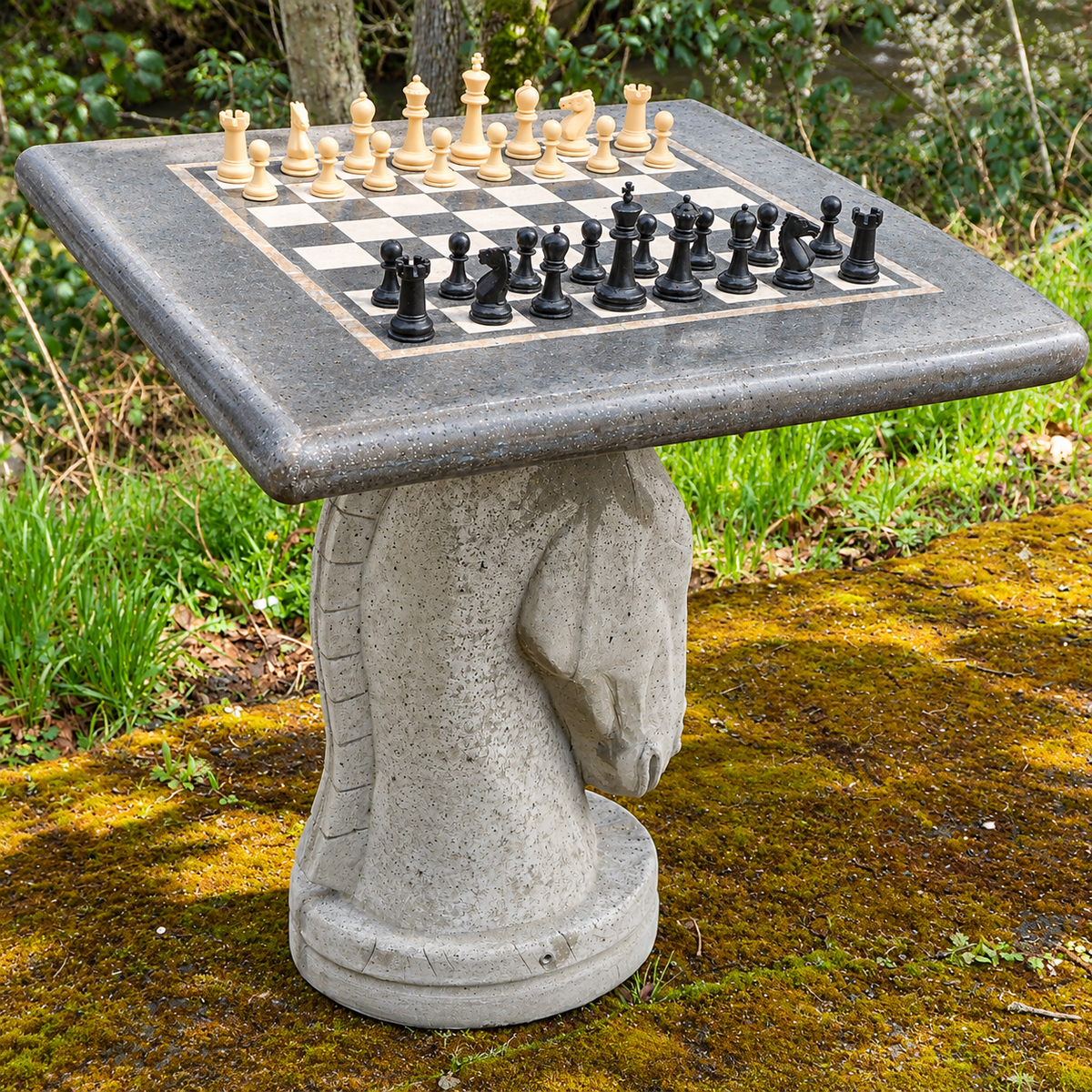 Stone Age Black and Ivory Master Series Plastic Chess Set