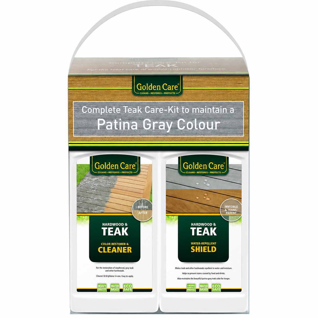 Golden Care Teak and Hardwood Cleaner and Shield Bundle