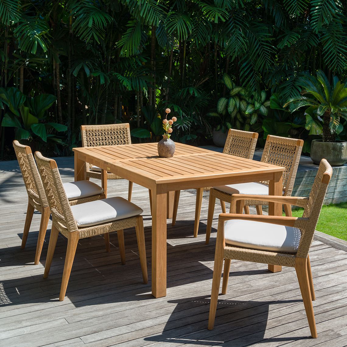 Kingsley Bate Barcelona Teak/Wicker Dining Armchair