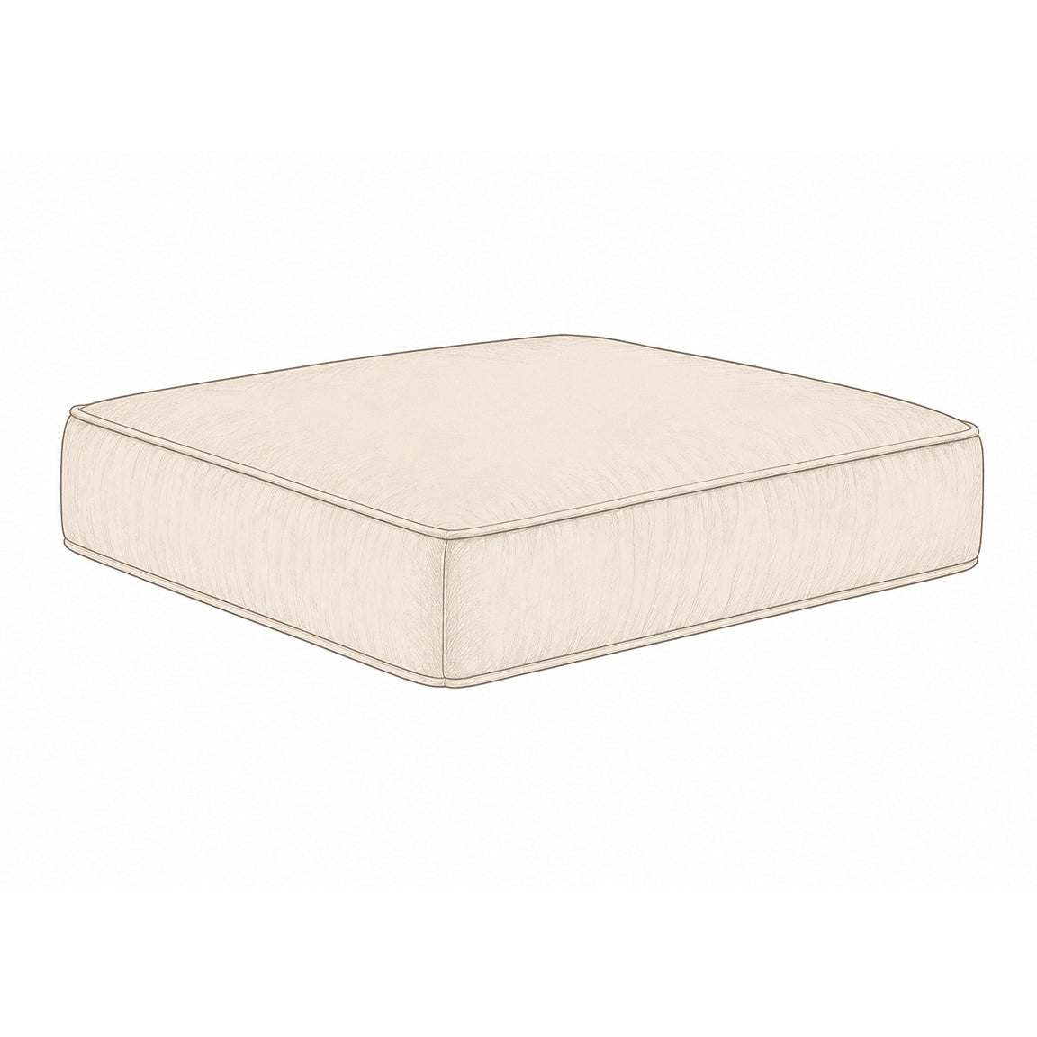 Beige ottoman on a white background