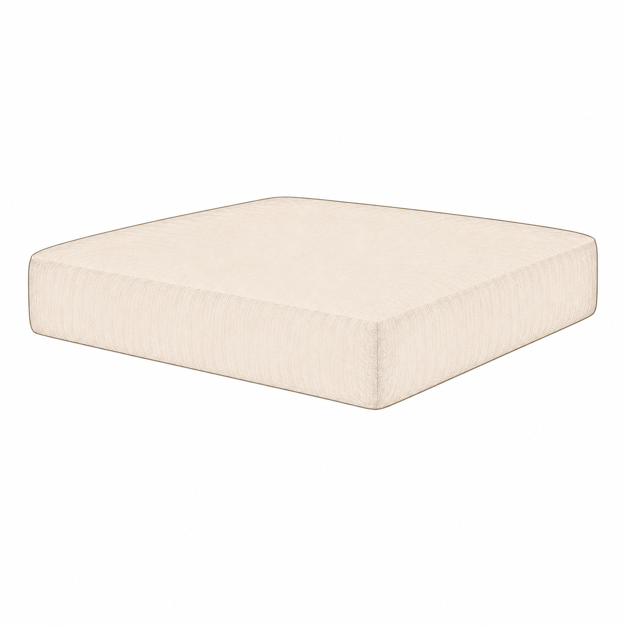 Beige ottoman on a white background
