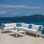 Kingsley Bate Nevis Aluminum Sectional Left Arm Facing Settee