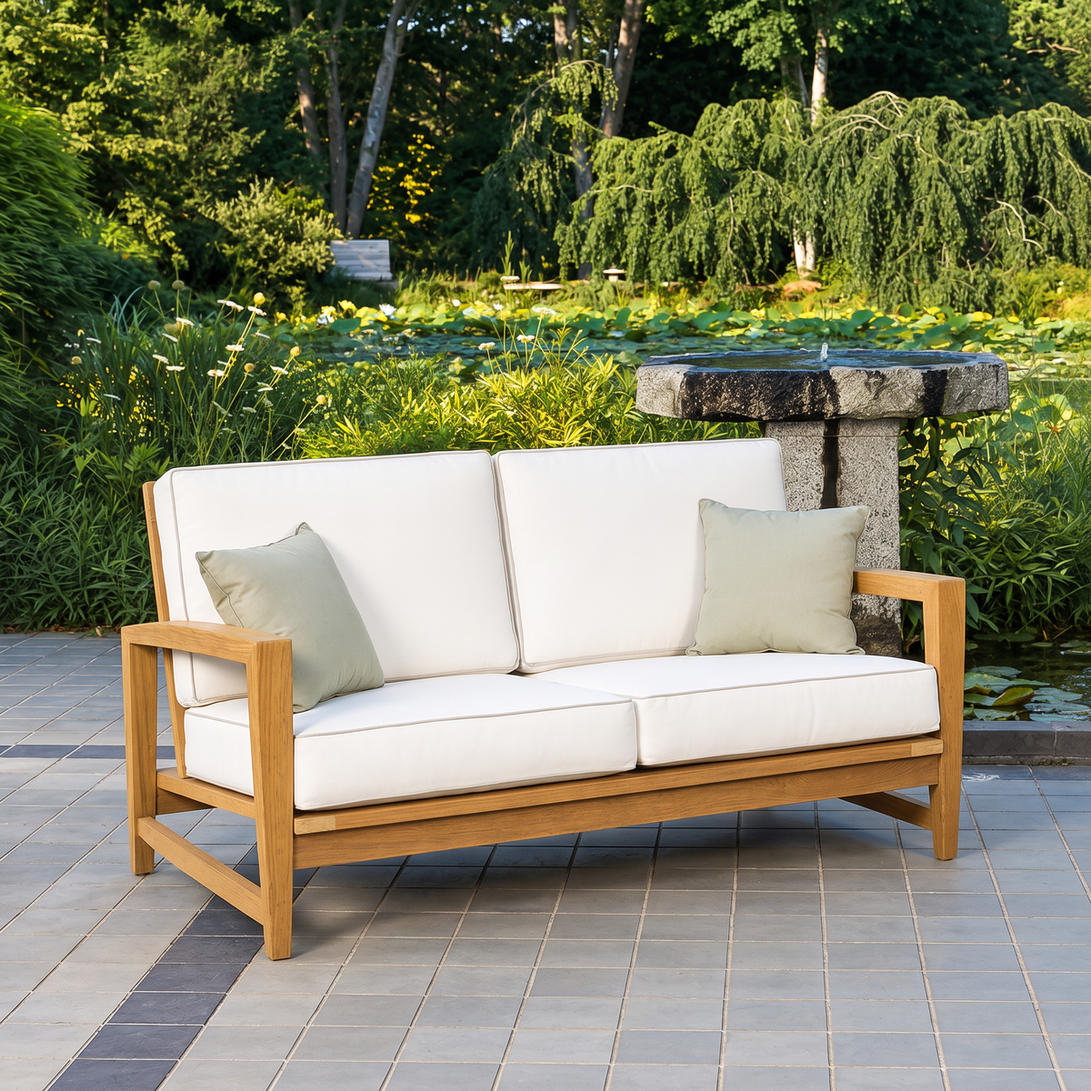 Kingsley Bate Amalfi Teak Deep Seating Settee
