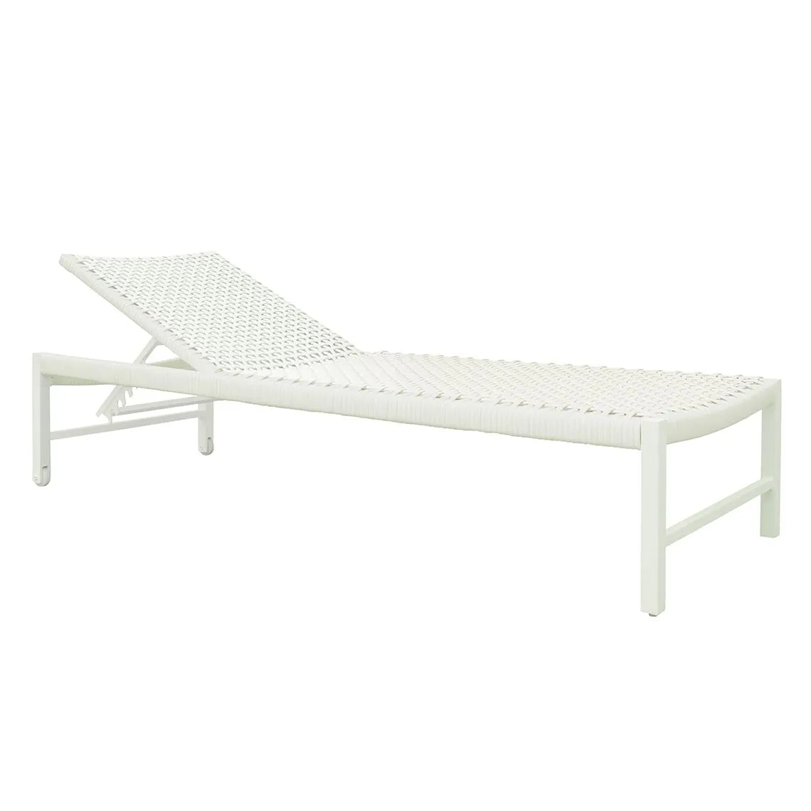 Kingsley Bate Catherine aluminum chaise lounge in white