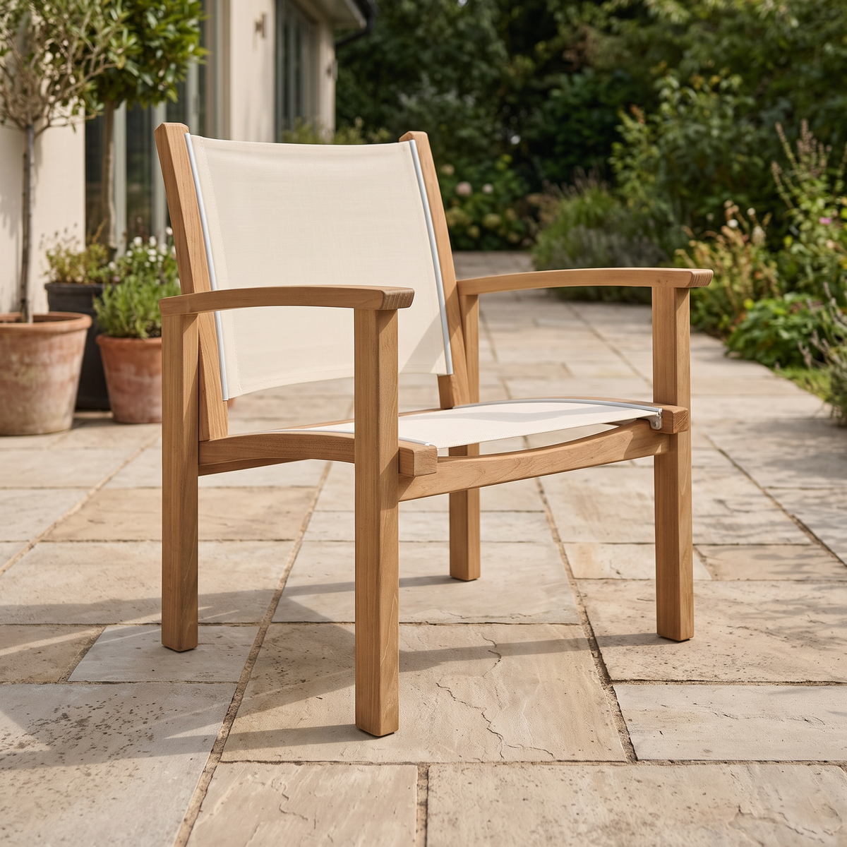 Kingsley Bate St. Tropez Teak Sling Club Chair