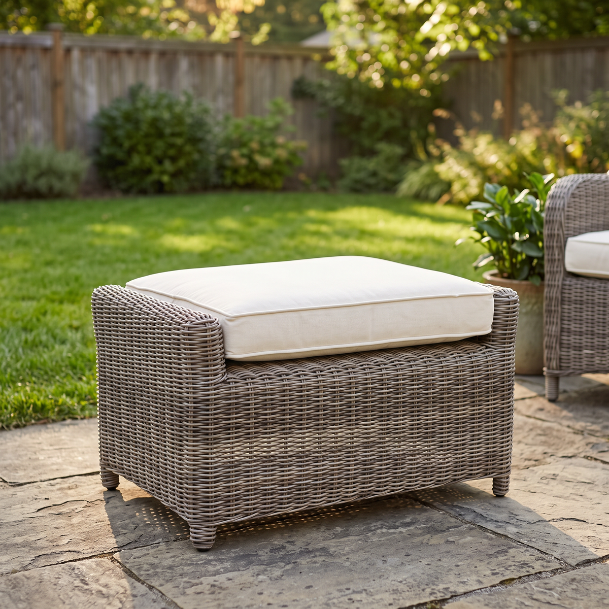 Kingsley Bate Sag Harbor Wicker Deep Seating Ottoman