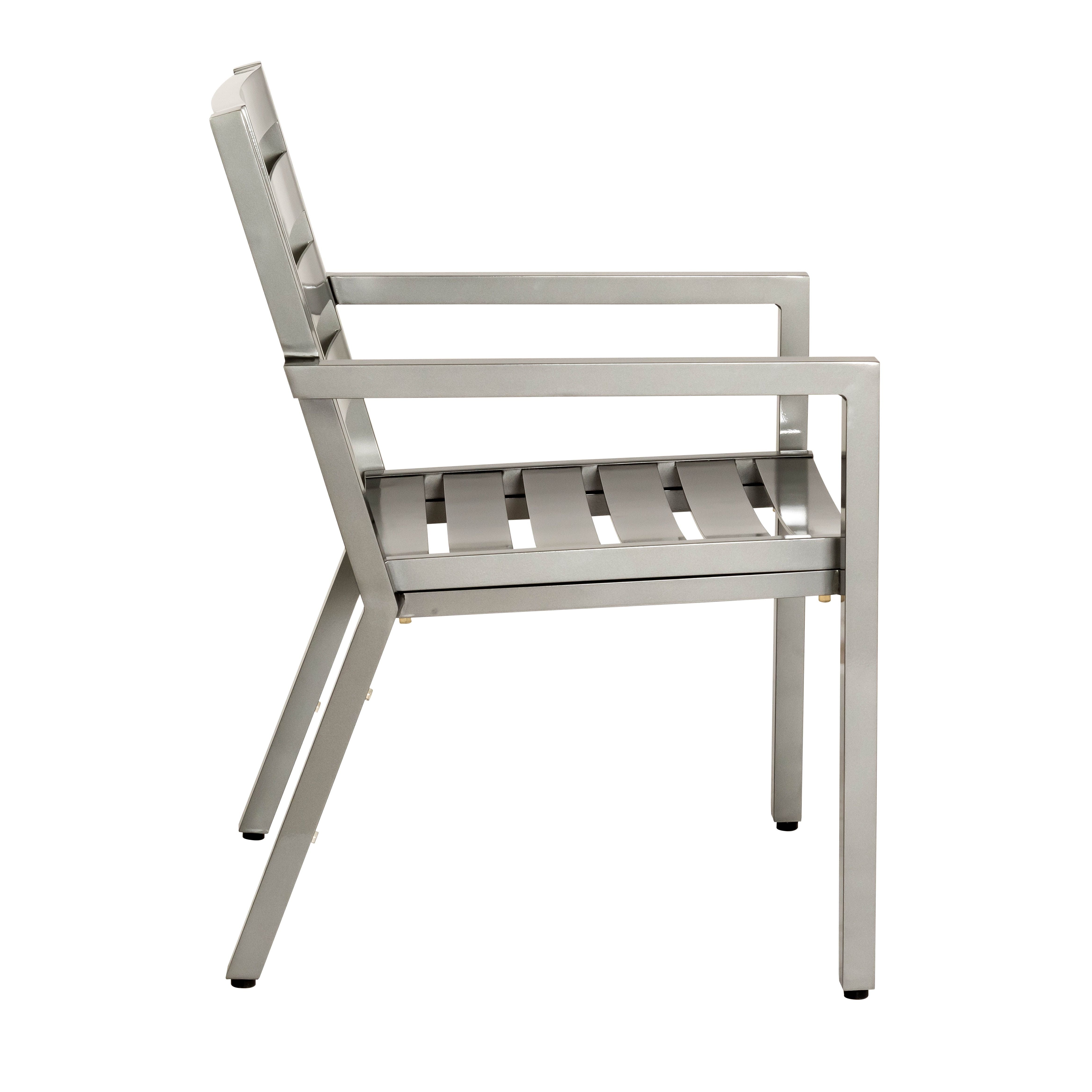 Woodard Palm Coast Aluminum Slat Stackable Dining Armchair