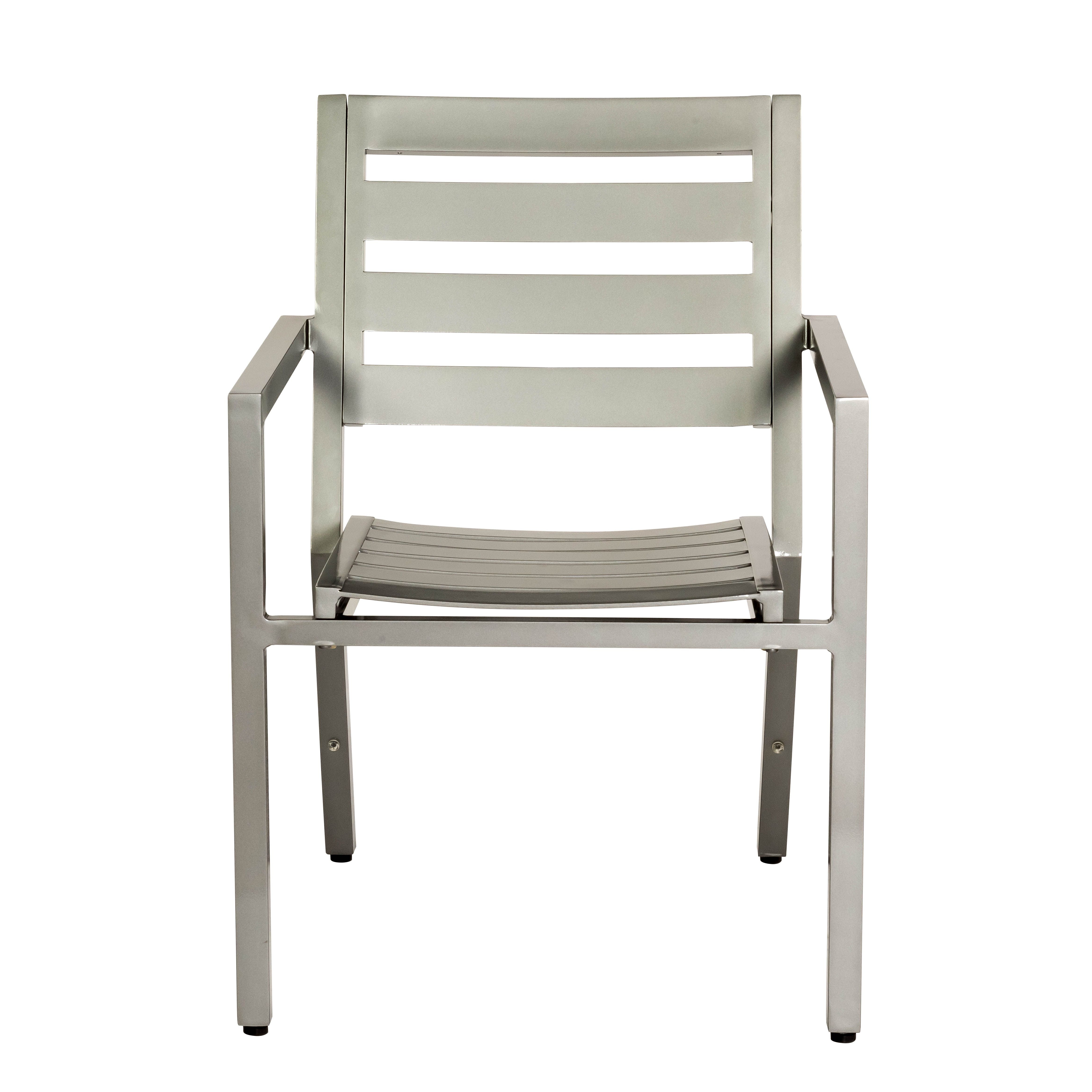 Woodard Palm Coast Aluminum Slat Stackable Dining Armchair