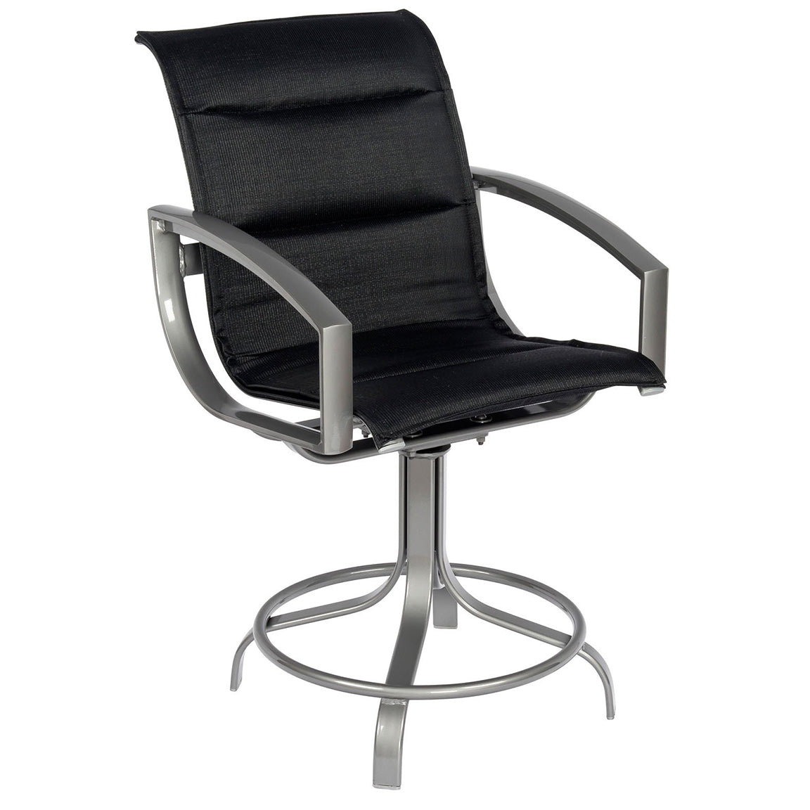 Woodard Metropolis Aluminum Padded Sling Swivel Counter Stool