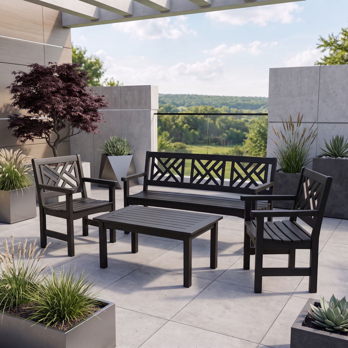 Grand Hotel Chippendale Lounge Set - Robinia