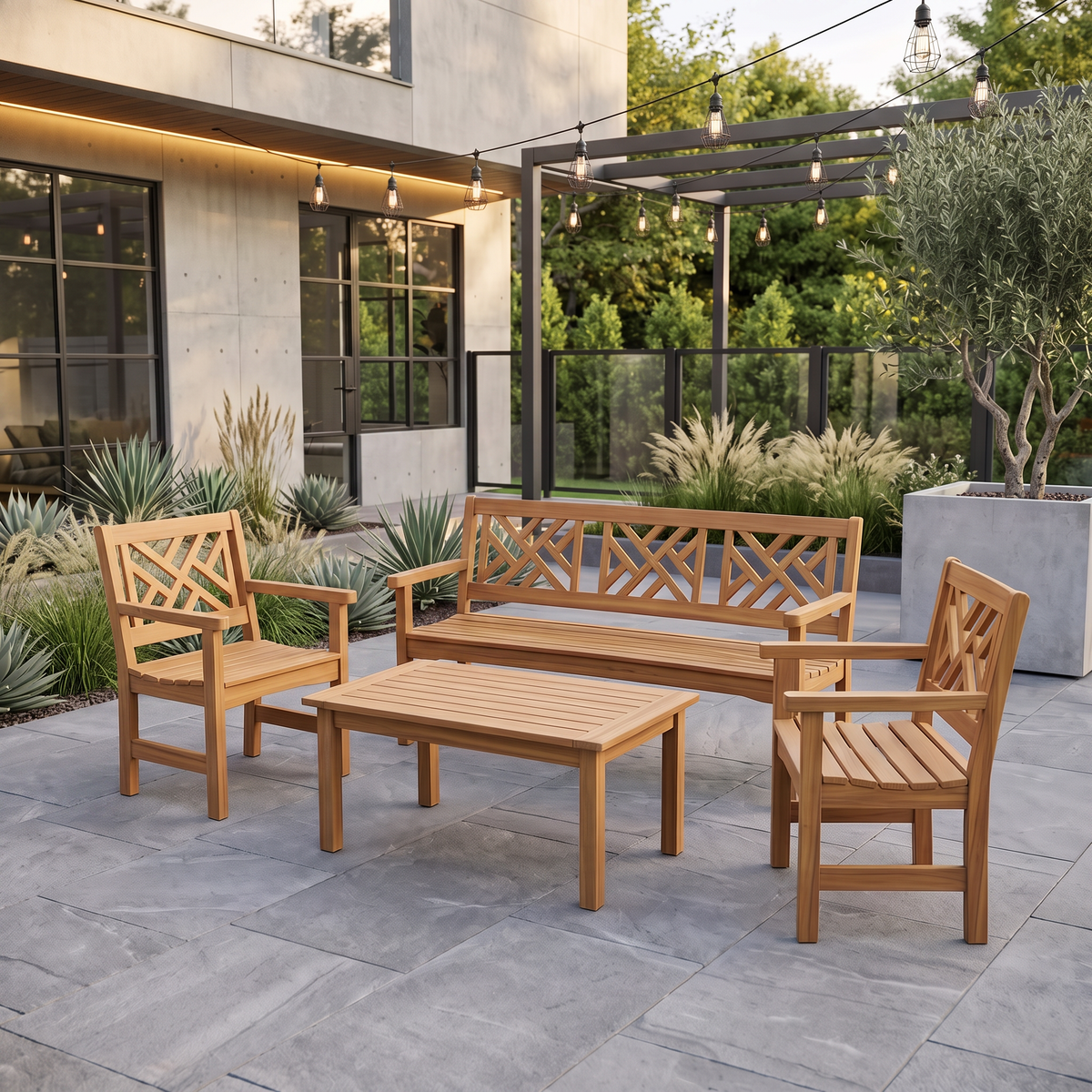 Grand Hotel Chippendale Lounge Set - Robinia