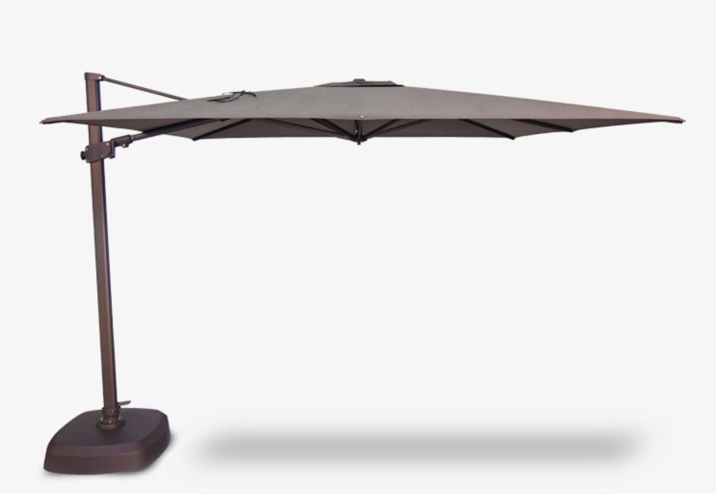 Treasure Garden | 10-Ft Black Frame Square Cantilever Umbrella With Base And Sterling Fabric