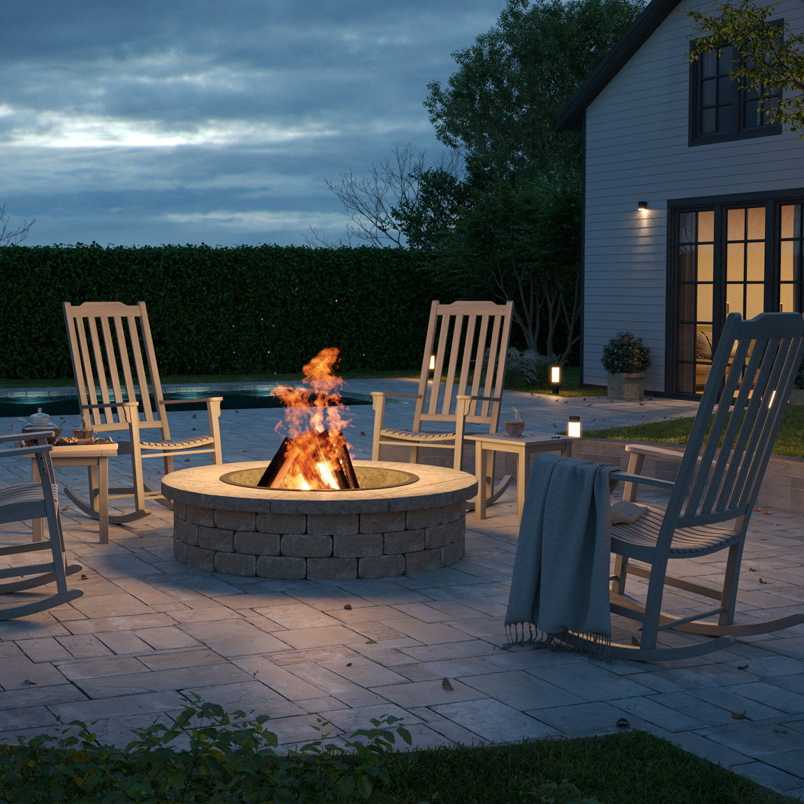 Americana Resort Rocker - Weathered Grey Distressed (Premium Finish)