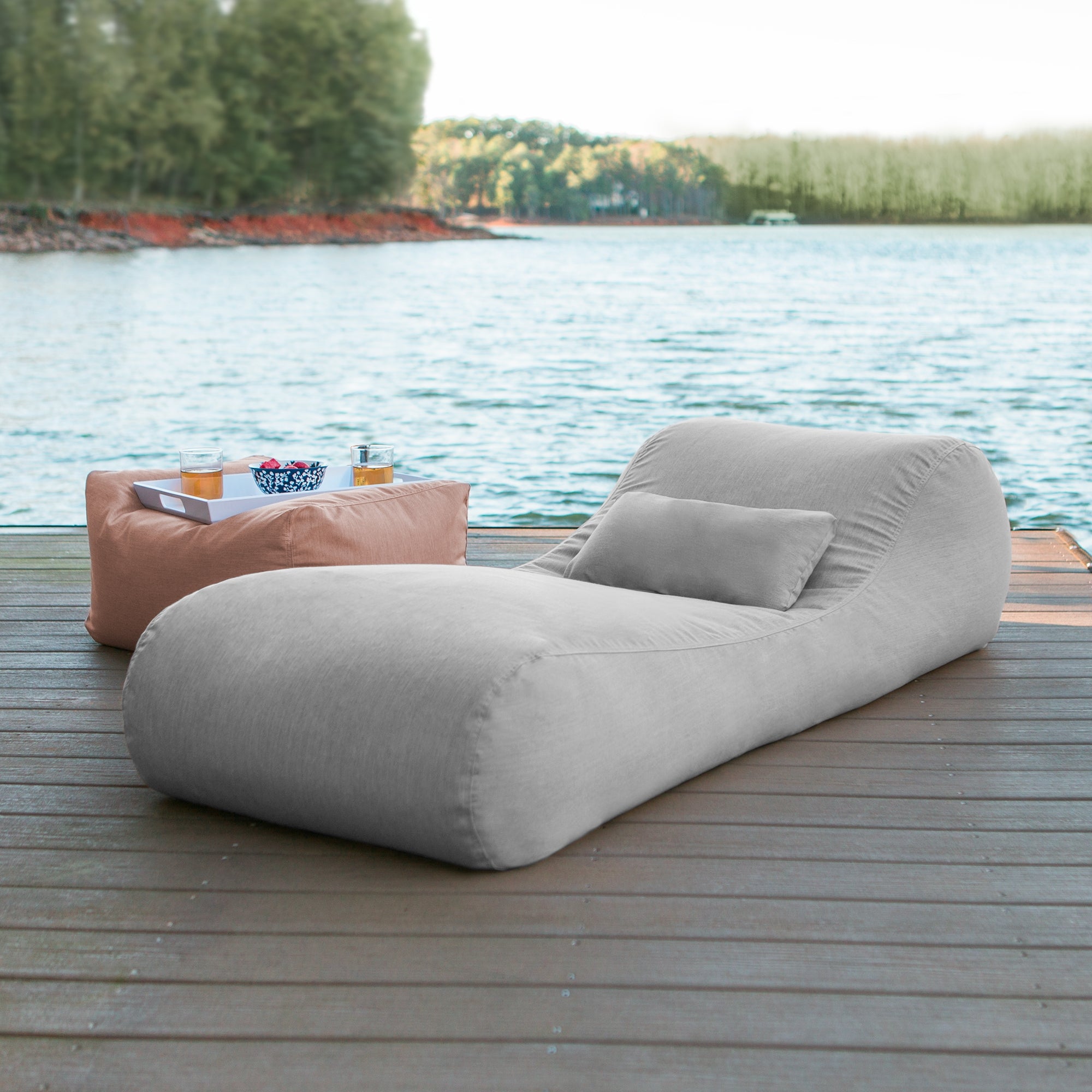 Arlo Outdoor Bean Bag Sun Lounger - Granite