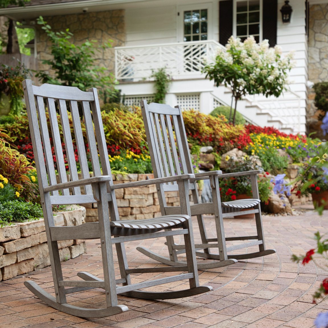 Americana Resort Rocker - Weathered Grey Distressed (Premium Finish)