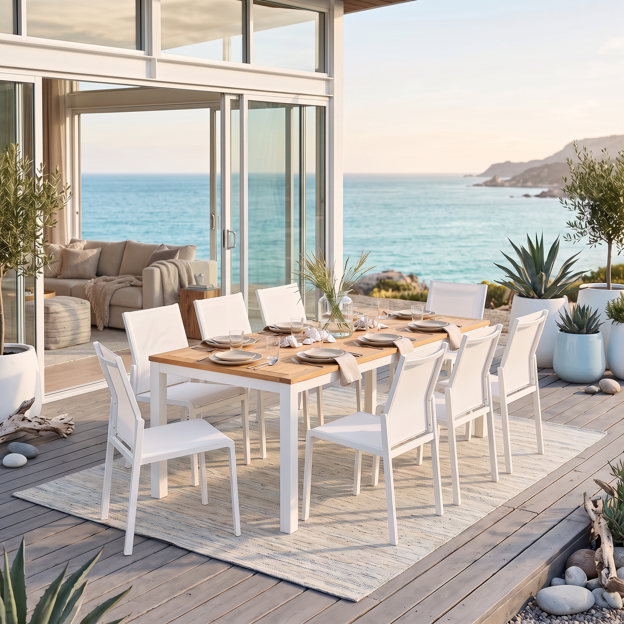 Barlow Tyrie Aura Teak and Aluminum Narrow Table 200