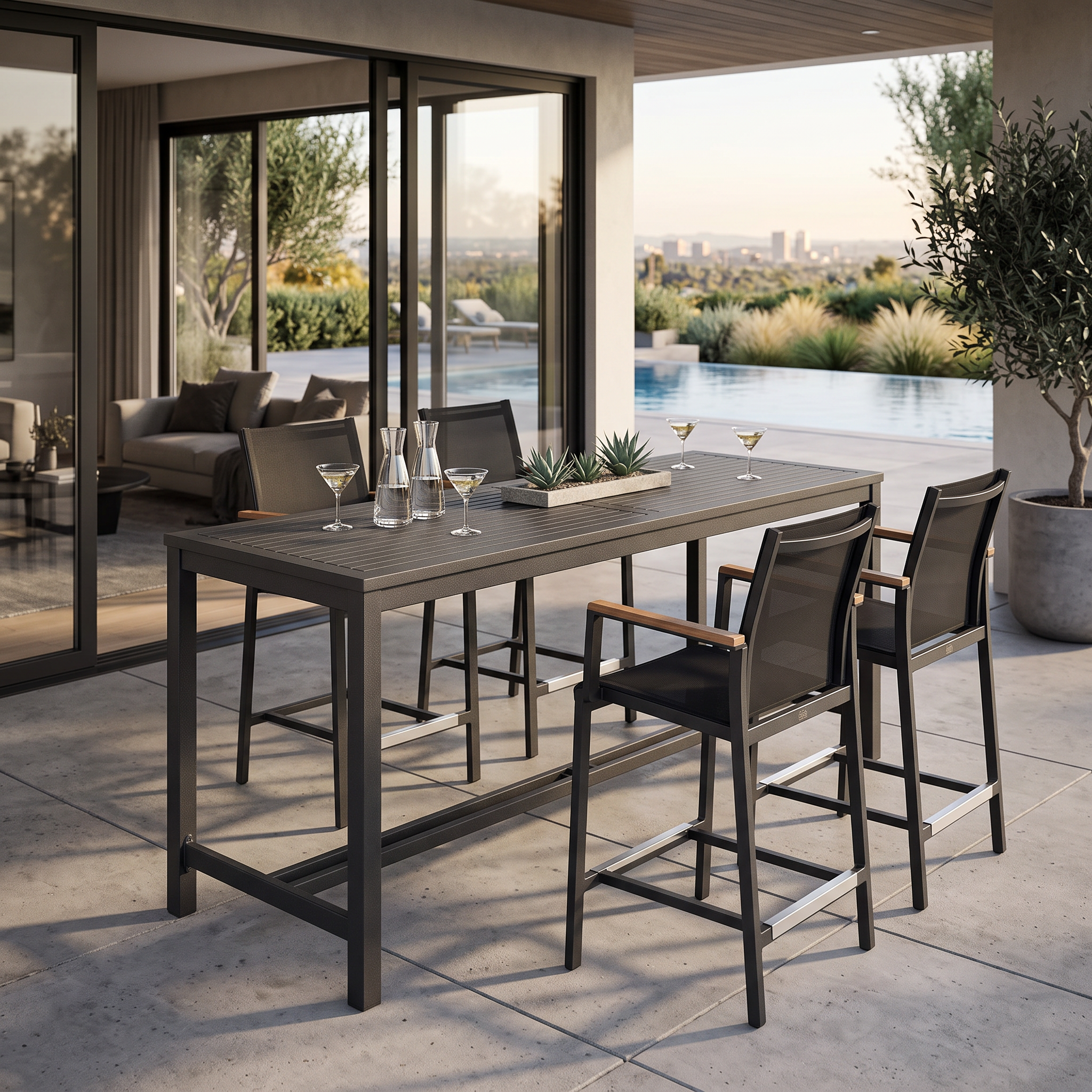 Barlow Tyrie Aura Counter Height Aluminum Table 200