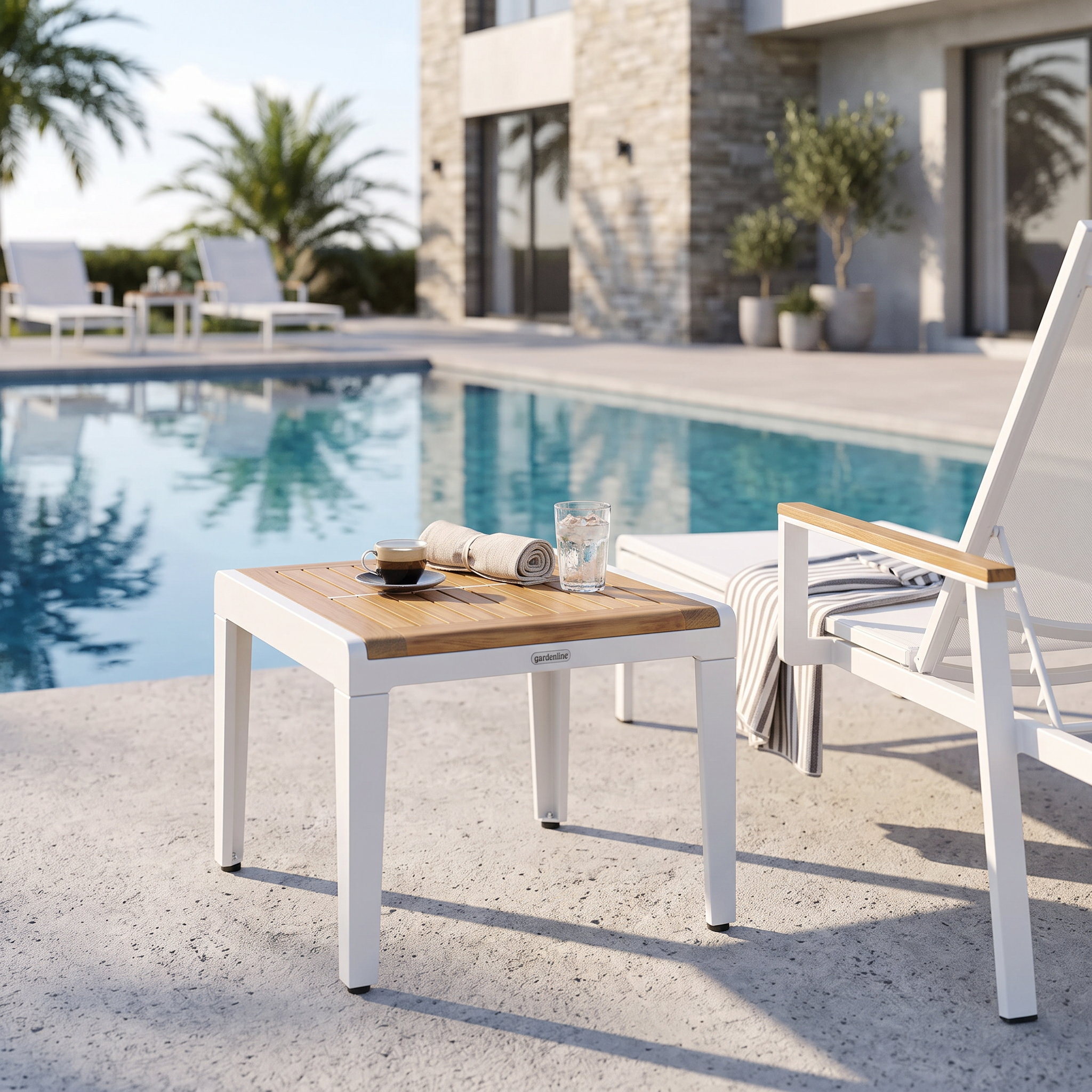 Barlow Tyrie Aura Teak and Aluminum Low Side Table 60