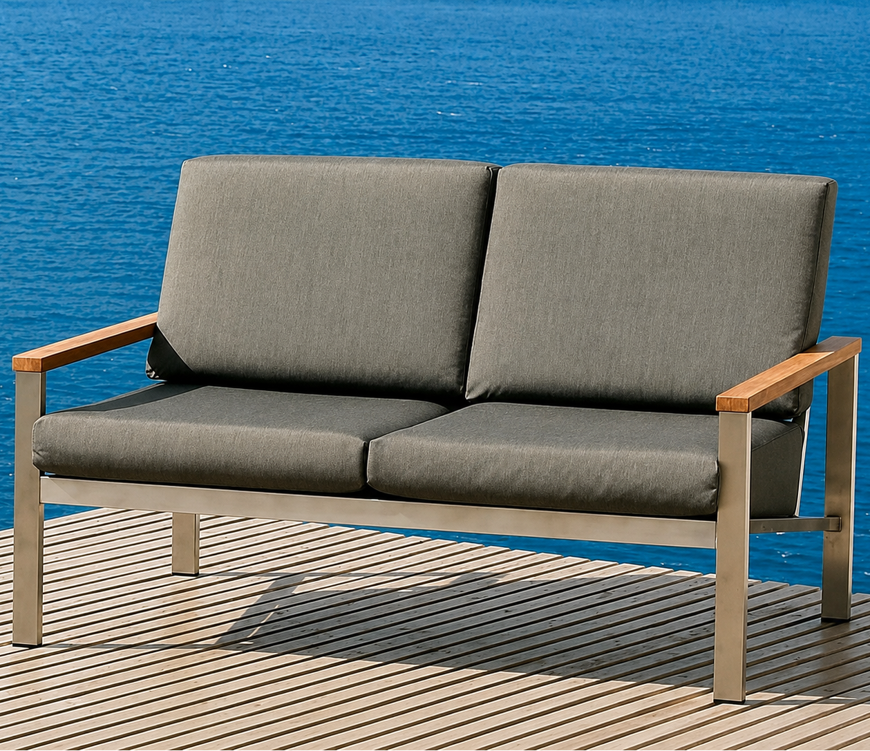 Barlow Tyrie Equinox Stainless Steel Deep Seating Settee