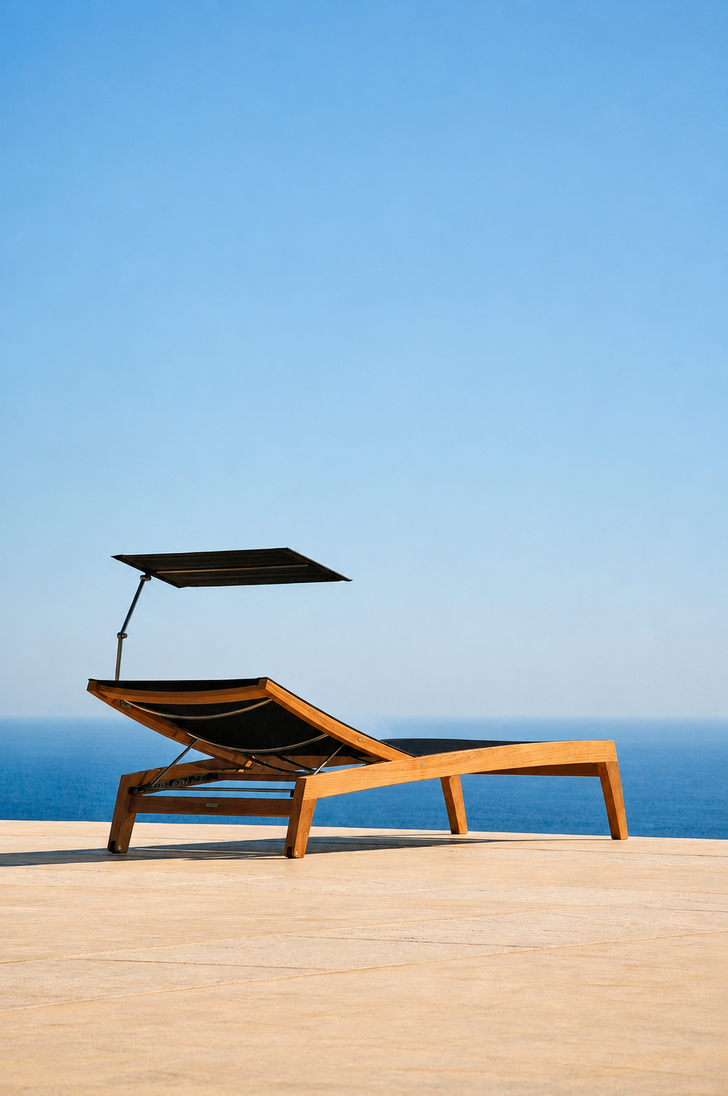 Barlow Tyrie Horizon Teak Sling Chaise Lounge