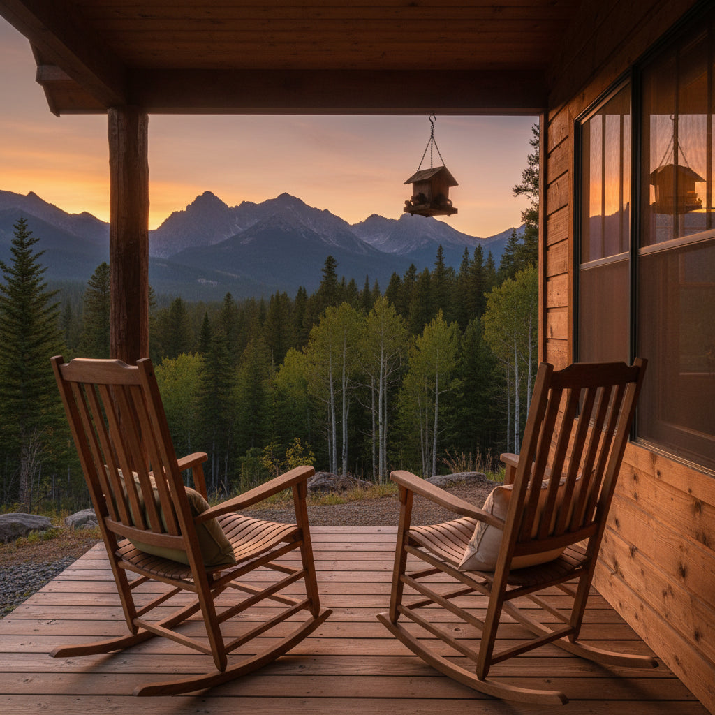 Americana Resort Rocker Set of 2 + Side Table - Natural Oil