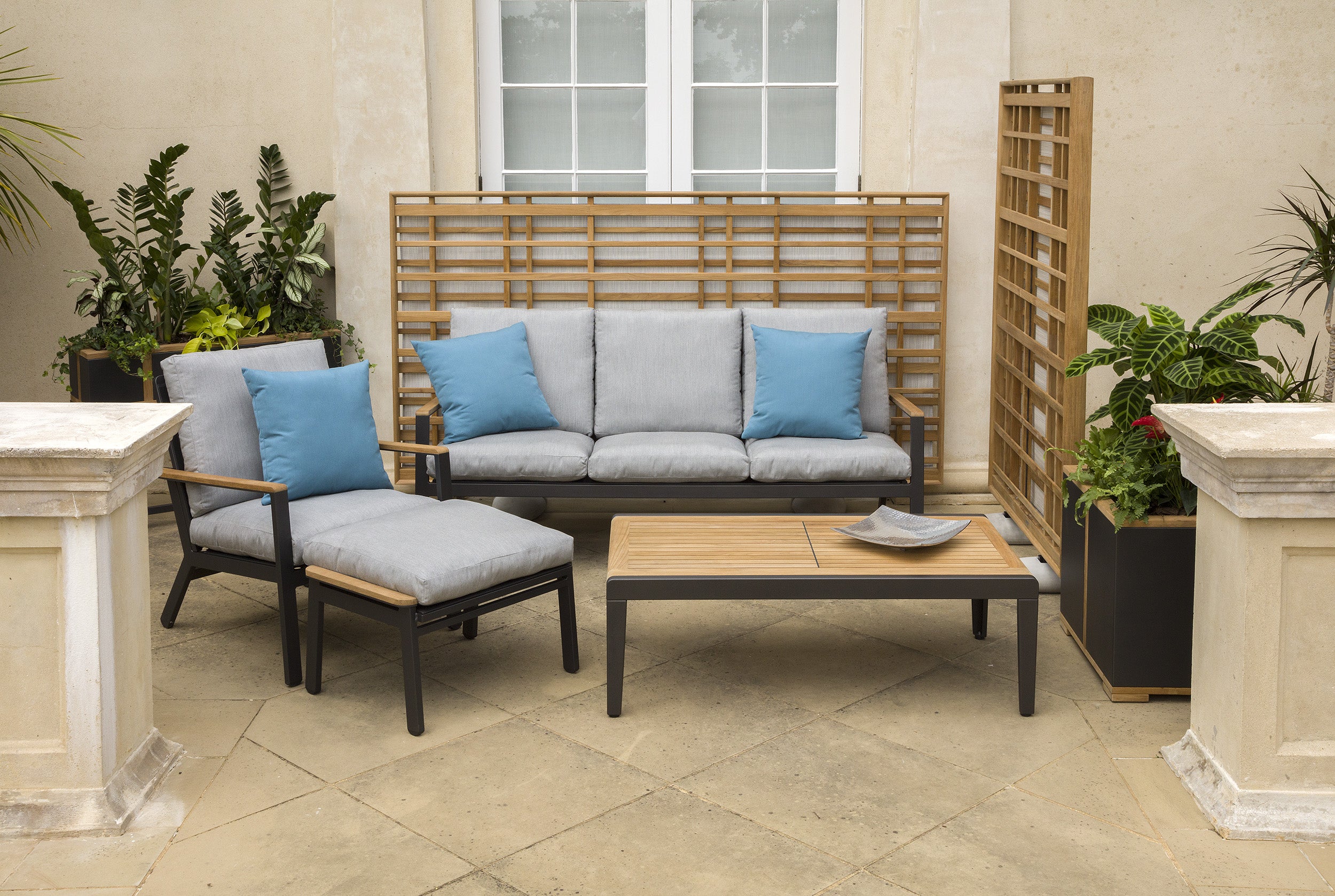 Barlow Tyrie Aura Teak and Aluminum Low Coffee Table 120