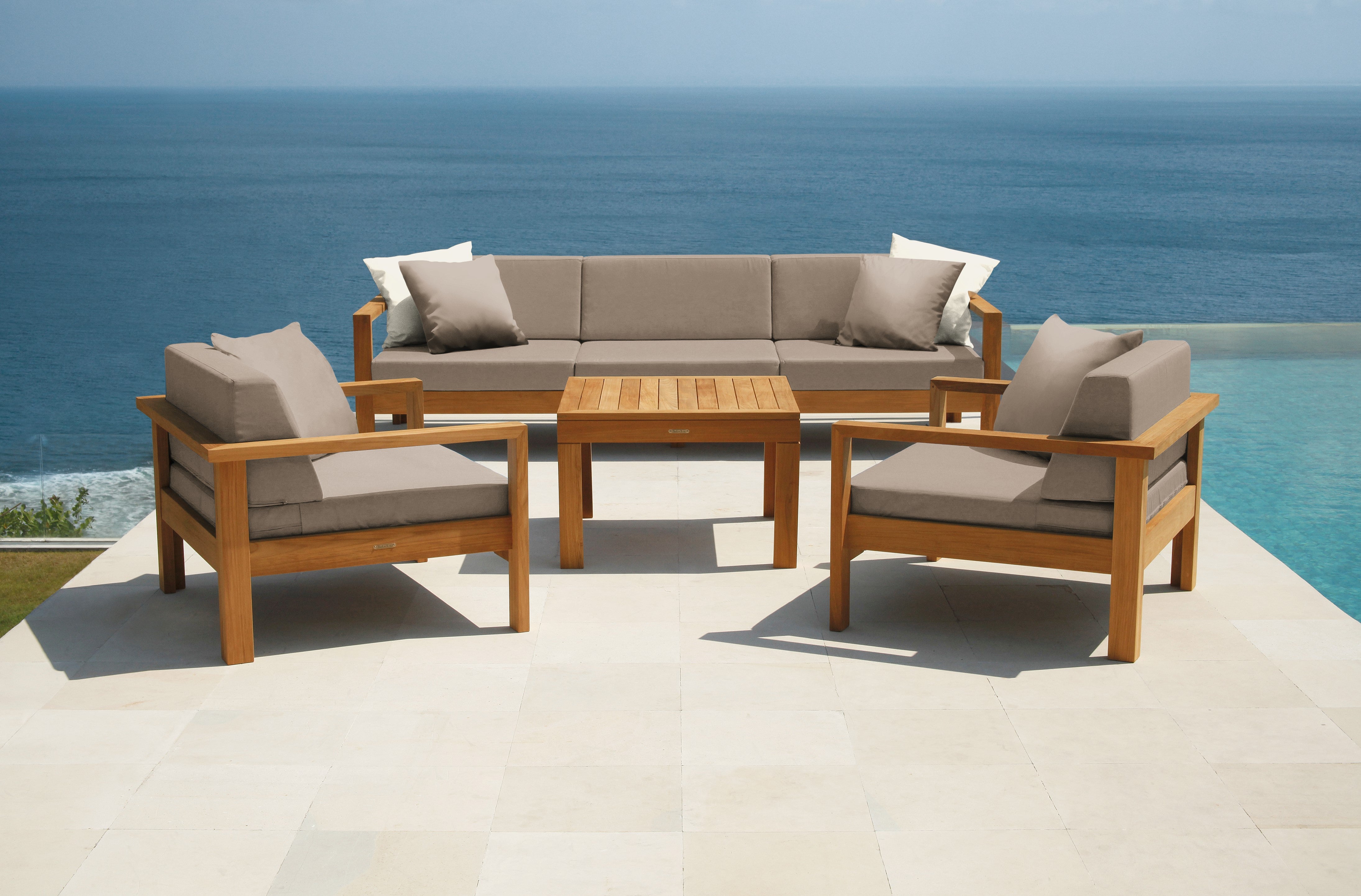 Barlow Tyrie Linear Teak Square Coffee Table