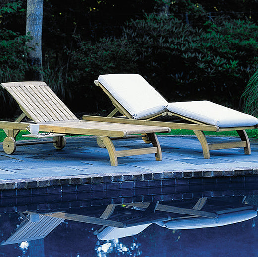 Kingsley Bate Classic Teak 2 Seat Chaise Lounge Ensemble