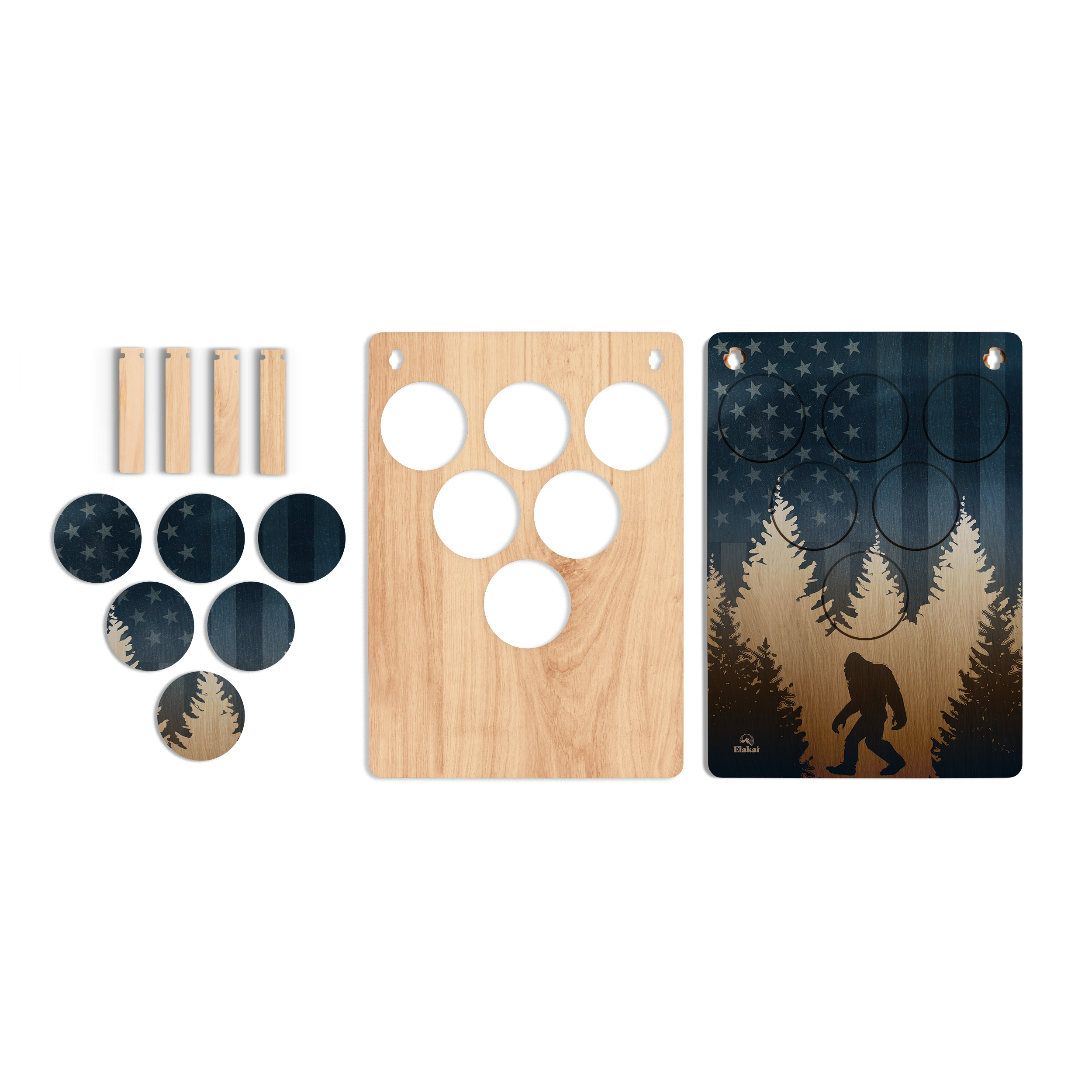 Elakai American Sasquatch 22"x31" Weekender 6-Hole Cornhole Boards - Set of 2