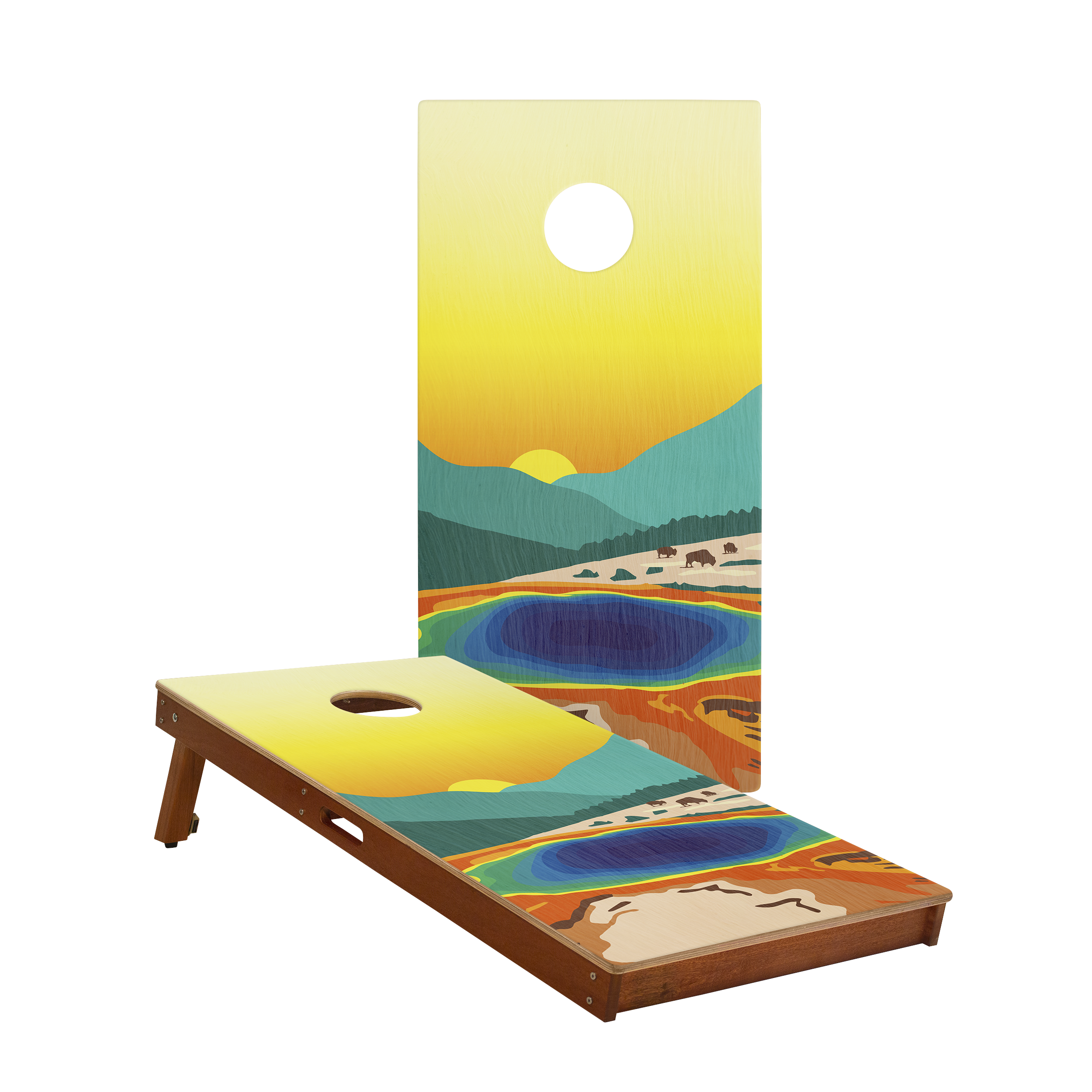 Elakai Yellowstone National Park 2'x4' Cornhole Boards - Set of 2