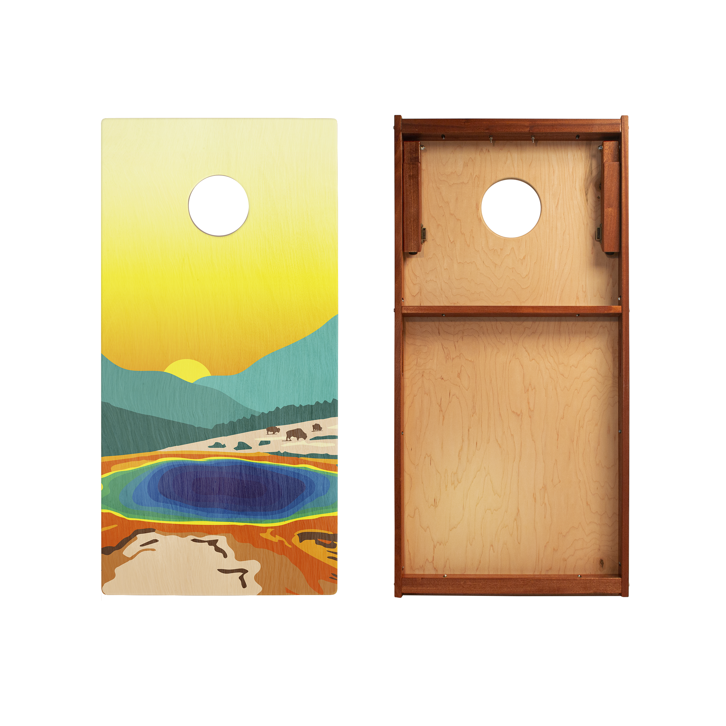 Elakai Yellowstone National Park 2'x4' Cornhole Boards - Set of 2