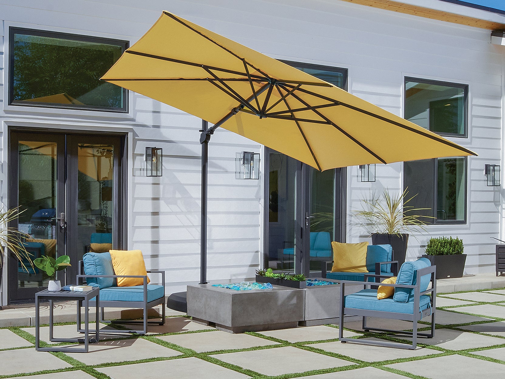 Treasure Garden 10' Square Cantilever Patio Umbrella