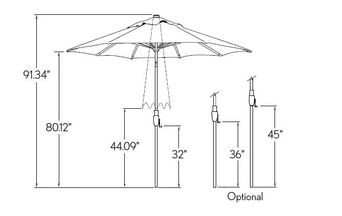 Treasure Garden 7.5' Octagon Glide Tilt Umbrella